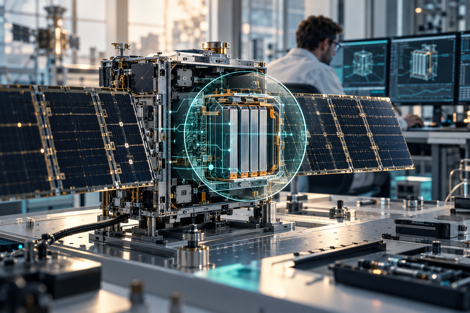 AI-generated concept illustration — Aerospace: diagnostics, prognostics and uncertainty