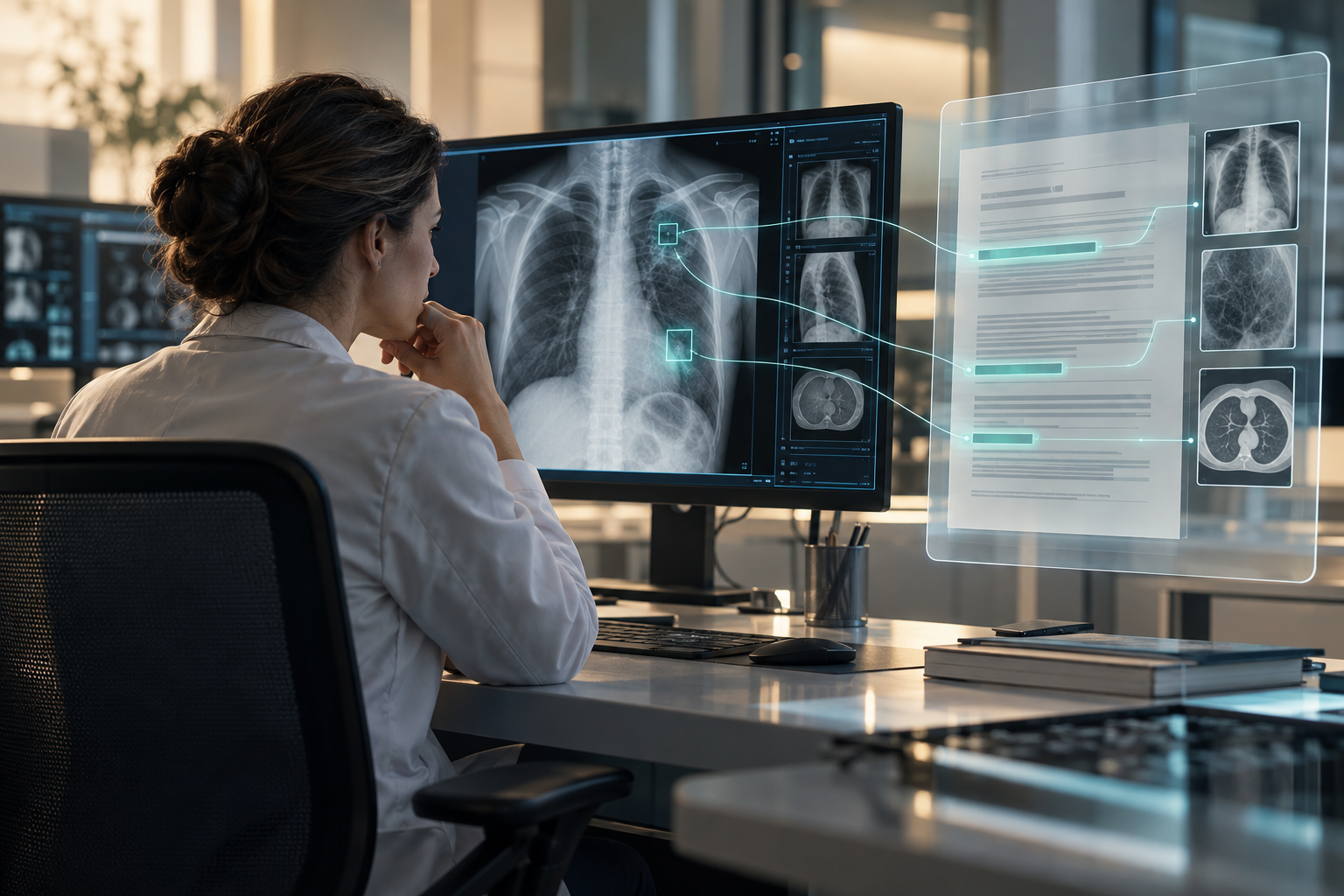 AI-generated concept illustration — Medical AI diagnostics: from documents to clinical evidence